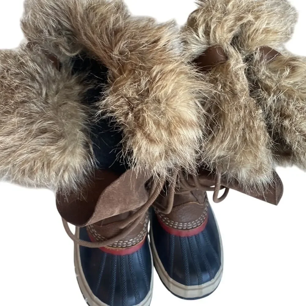 Sorel Joan of Arctic Faux Fur Trimmed Snow Boots Size 7